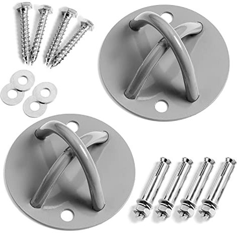 UONNER Aufhängegurte, Anker, Wand- und Deckenhalterung, 2 Stück, für olympische Ringe, Fitness, Training, Yoga, Schaukel, Kampfseile, Widerstand, Fitnessstudio und Zuhause