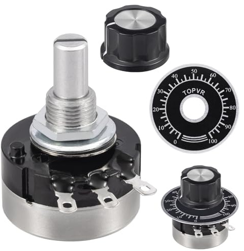 ALLECIN 2 stycken RV24YN20S 200 Ohm roterande potentiometer med 3 terminaler B201 Single Roterande Kolfilm Potentiometer Rotation Potentiometer med A03 knopp och urtavla