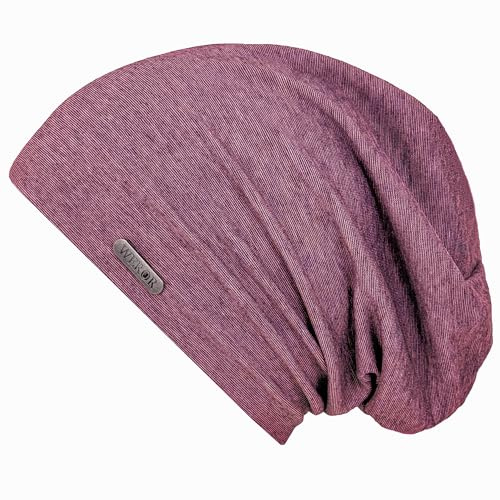 WEROR Beanie Damen Herren – weiche und leichte Longbeanie Mütze – Slouch Jersey Beanie – WEROR-428.1 (DE/NL/SE/PL, Alphanumerisch, Einheitsgröße, Rot)