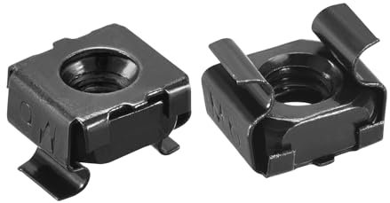 sourcing map Snap-in Cage Nuts, M6 x 1mm Carbon Steel Nut for Server Shelve Cabinet 5pcs