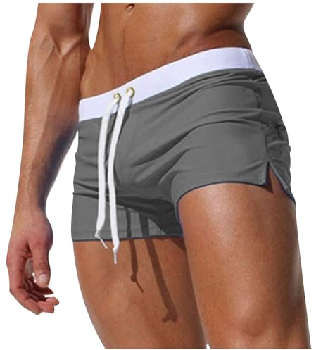 HAOLEI Bañador Hombre,Bañadores Hombre Deportivo Bañador de Natación Hombre Shorts con Cordón Traje de Baño Pantalones Boxers de Natación Secado Rápido Bañador Respirable Bañador Hombre Corto