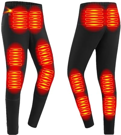 TOVCHEI USB sous-Vêtements Chauffants Pantalons, Ski en Plein Air Équitation Hommes Femmes sous-Vêtements Thermiques Chauffants Intelligents 12 Zones Bas Chauffants,Men Black,S