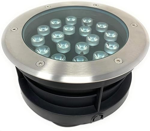 AntDau71® - Spot à LED sur pied pour extérieur, chemins de jardin, plancher IP65 encastré au sol, lumière chaude 3000 K - 220 V (18 watts (19,3 x 9 cm)