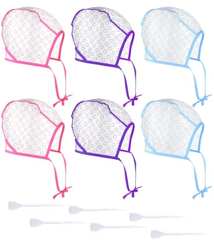 6 tapas de resaltado para teñir el cabello, kit de tinte esmerilado para el cabello, tapa de glaseado con ganchos de plástico, chal de tinte desechable, herramienta de peluquería para teñir el cabello