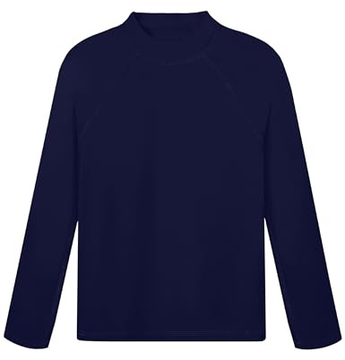 Roadbox Boys UPF 50+ Rash Guard, Swim Shirt Sun Protection Long Sleeve for Kids, Toddler Rashguard Athletic Surf Water Shirts Navy