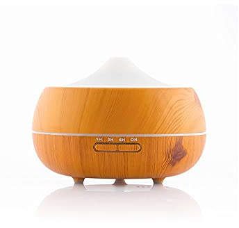 InnovaGoods® Humidificateur diffuseur d'arômes avec LED multicolore effet bois, humidifie et aromatise l'air, design compact et élégant, idéal pour la maison.