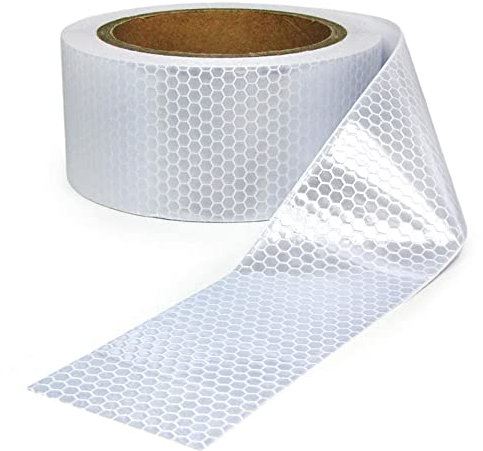 RAMROXX Signalband Markierungsband Absperrband selbstklebend reflektierend weiß 60m