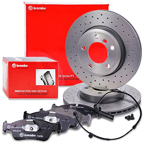 BREMBO Set di freni XTRA LINE asse anteriore incl. dischi freno sportivi forati anteriori Ø 300 mm ventilati e pastiglie freno anteriori Compatibile con BMW 3 (E46), Z3 (E36), Z4 Roadster (E85)