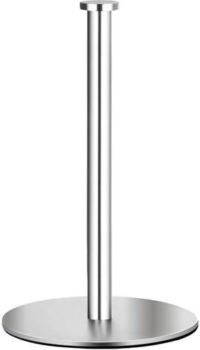 Kitchen Roll Holder Free Standing, OBODING, Stainless Steel Paper Towel Holder Countertop for Kitchen and Bathroom Organization and Storage, for Standard and Large Size Rolls (Silver)