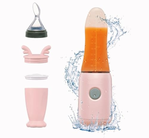 Socila Blender Baby Food Processor Mini Portable Blender With Silicone Feeding Bottle and Baby Spoons USB Quick Recharging