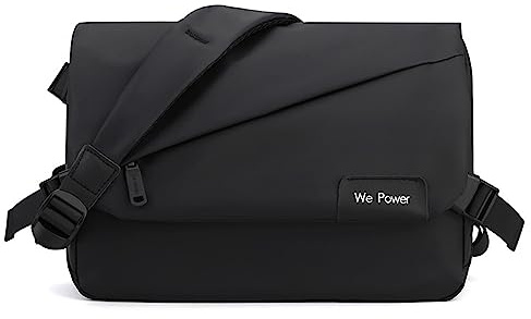 FANDARE Ultraleich Umhängetasche Herren Schultertasche Männer Hängetasche Arbeitstasche Nylon Messenger Bag für Alltag Freizeit Arbeit Büro Reisen Schule Wasserdicht Herren-Schultertaschen Schwarz