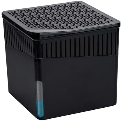 Déshumidificateur cube rechargeable avec bloc de 500 g Noir 13 x 13 x 13 cm