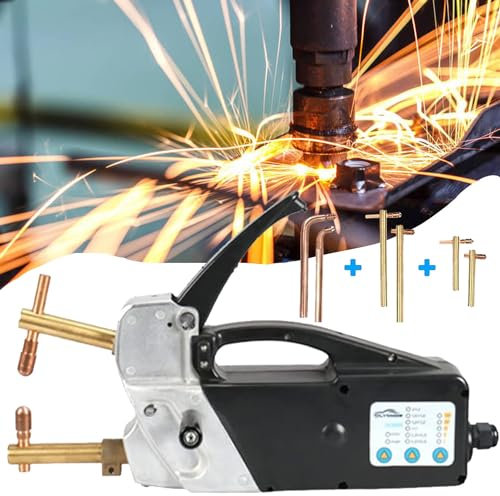 YANGYMM 220V Double Side Spot Welding Machine, Single Phase Portable Handheld Welding Tip Gun 2.0 +2.0Mm Sheet Metal Repair Tool For Spot Welding Of Mild Steel