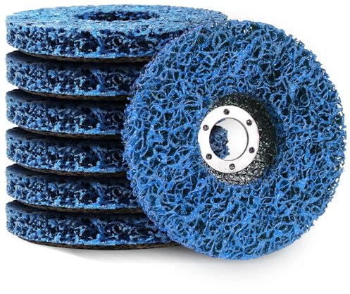 UVVRUR Discos de limpieza gruesos CSD de 125 mm, 7 discos CSD de 125 mm, discos abrasivos para amoladora angular, eliminar el óxido, para eliminar el óxido y eliminar el óxido (azul, 7, mediano)