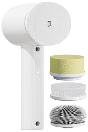 Raypontia Cepillo eléctrico para Limpieza – Cepillo para baño Impermeable, Limpiador para baño, para Azulejos y bañera y Juntas y Cocina y bañera y Inodoro y Pared y Coche y Ventana y Alfombra