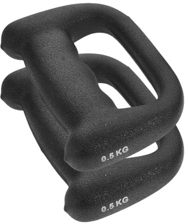 TOYANDONA 2pcs Black D-shaped Boxing Dumbbells 0.5kg Hand Weights for Men Women, Fixed Grip Fitness Sport Equipment for Aerobic Training, Yoga, Jogging, and Endurance Workout