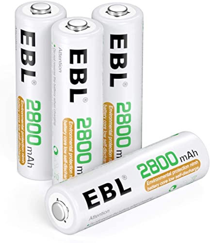EBL 2800mAh AA de Alta Capacidad Ni-MH Pilas Recargables de 1,2V para los Equipos Domésticos - 4 Piezas