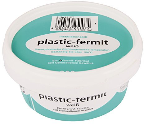 Sanitop-Wingenroth Plastic-Fermit Installationskit | 250 g Dose | Zum Abdichten von Ablaufarmaturen | Dauerplastische Dichtungsmasse auf Kunststoff-Basis | Knetbar | Sparsam | Weiß | 25107 5