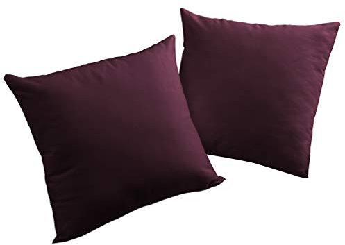 Wirth Newbury Kissenhüllen-Set, 60% Polyester, 40% Baumwolle, aubergine, 40x40 cm,