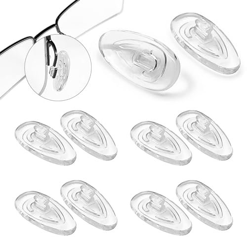 Kotkiddy 5 Paar Nasenpads zum Einstecken rutschfeste Brille Nasenpads Weiche Silikon Transparent Sonnenbrillen Rutsch Stopper Gläser Nasenpad Brille Zubehör