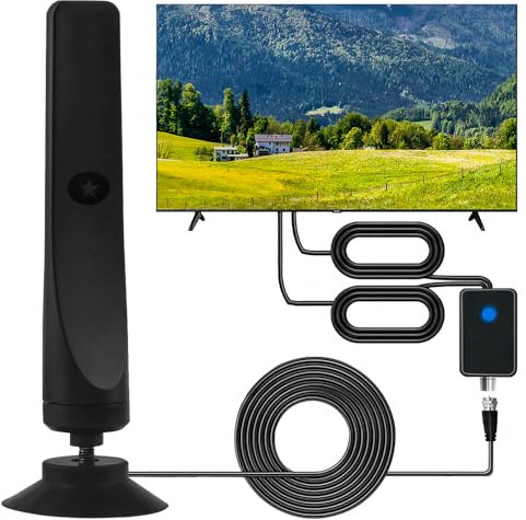 Mineup Rewave Antenne, Wavemax TV-Antenne, Saugnapf-Antennen, Plug-and-Play, 2025 verbesserte TV-Antenne, 50 Meilen Reichweite, Signalverstärker, universal, hohe Verstärkung, Innen- und Außenantenne