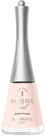 Vernis à ongles Bourjois Fabuleux Gel, 115, Rosé Piscine, vernis à ongles à effet gel, formule vegan, retrait facile, résultats professionnels à la maison, 9 ml