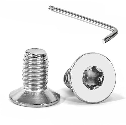 Tunejoy Tornillos de Cabeza Avellanada Torx M8 x 16 mm Tornillo Avellanado Mecánico de Acero Inoxidable A2 V2A con T40 llave Rosca Completa 20 Piezas