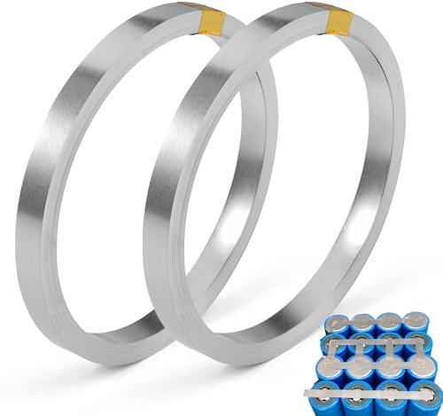 2 Rollos 0.15 X 8mm X 10m Soldar Cinta Niquel de Batería para 18650, Tira De Níquel para Soldadores Resistencia a la Corrosión Recortable Cortable Baja Resistencia Accesorios de Soldadura de Punto