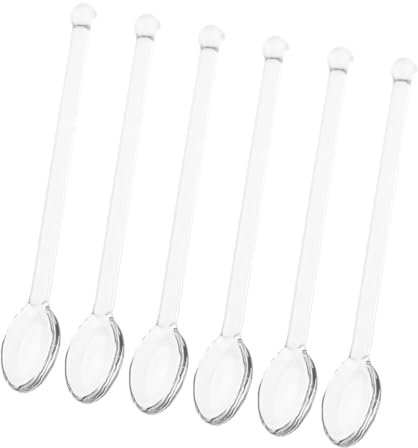 iplusmile Set Di 6 Cucchiai in Per Mescolare Collezione Di Cucchiaini Da Tè E Caffè in Cristallo Per Dessert E Cocktail Per Bar Di Casa