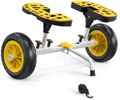Bonnlo Kayak Cart with10-Inch Kayak Wheels, Canoe Trolley Cart with Adjustable Straps, No Tools Required for Easy Assembly All-Terrain for Kayaks, Canoes, Paddleboards (Aluminum)