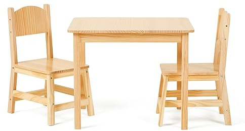 OOOK Solid Wood Kids Table and Chair Sets, Stable and Sturdy, Easy to Clean Material, Toddler Table and Chairs Sets for Living Room, Daycare, Classroom, Playroom