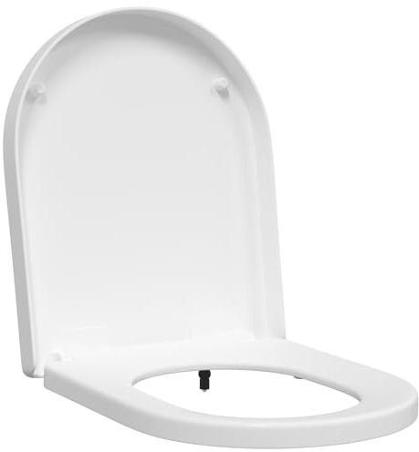 vidaXL Asiento de WC Blanco 48 x 36,5 x 4,5 cm Polipropileno, Asiento Ovalado para Inodoro, Accesorio Moderno, Cierre Suave, Fácil de Limpiar, Acabado Mate