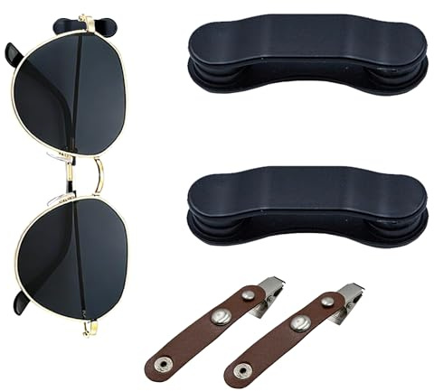 TAIKONLAB Lot de 2 supports magnétiques pour lunettes de vue, lunettes de lecture, lunettes de soleil et badge d'identité, chaîne de lunettes de vue alternative