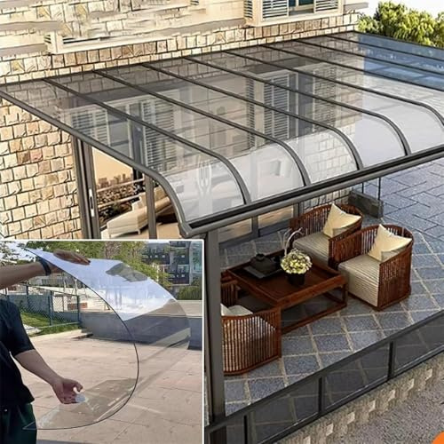 Placas de Invernadero Paneles de Techo Transparentes Flexible [Pxkmouy 0.6×2m Placas de Policarbonato Planchas] Plegable y Altamente maleable Fácil de Doblar y Cortar Toldo Cubierta de Jardín