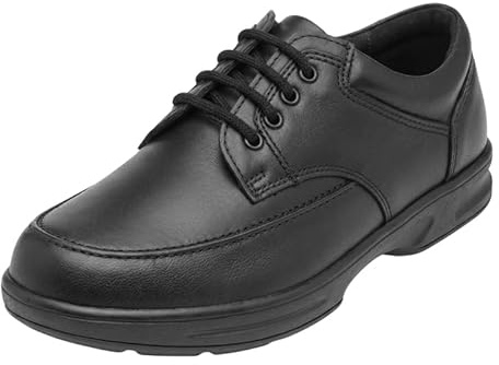 Mens Leather Shoes Wide Fit Lace Up Casual Work Office Smart Shoes Comfortable Breathable Business Formal Dress Shoe Non Slip Cushion Sole UK 6–12