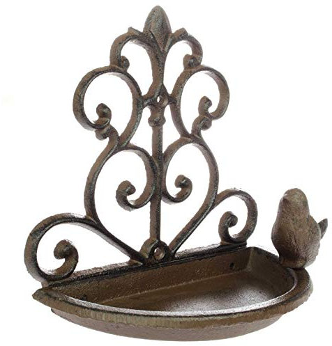 SIDCO Futterschale Gußeisen Wandfutterschale Vogeltränke Wandmontage Vogel Futterplatz