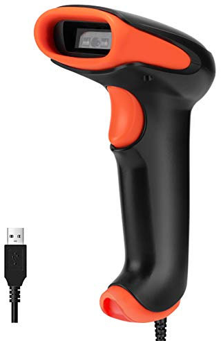 Tera Pro Barcode-Scanner mit USB-Kabel, Handheld-CD-Barcode-Lesegerät, 1D-Linear-Barcode-Scanner, superschnelles Scannen für Bildschirm, digitales Laptop, Smartphone, Barcode-Plug-and-Play, 2500 C