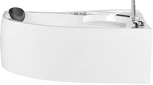 Vasca Idromassaggio Angolare Sinistra Acrilico Bianco con Luci LED
