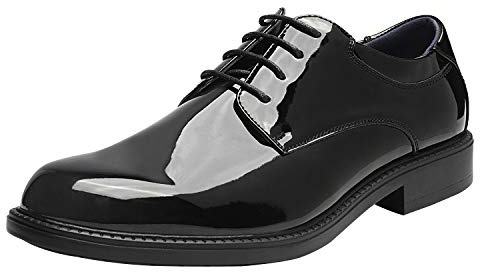 Bruno Marc Men's Formal Dress Shoes Brogues Derbys,Size 12W,Black-Pat,DOWNINGWIDE-02