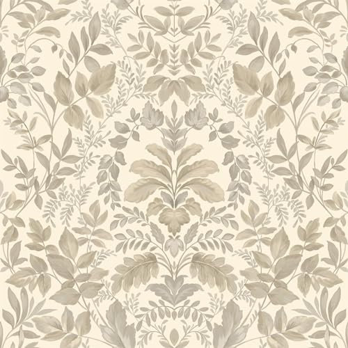 Holden Decor Leaf Damask Beige Wallpaper 13670
