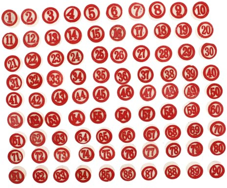 ibasenice Set 90 Pezzi Numeri in Legno Rosso Doppia Funzione per Giochi da Tavolo Logici e Sudoku Materiale Resistente per Abilità di Pensiero