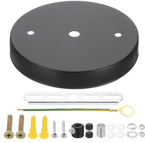 PATIKIL Ceiling Light Canopy Kit, 25 lbs Pendant Light Fixture Mounting Bracket Hanging Hardware with Fasteners for Chandelier, Black