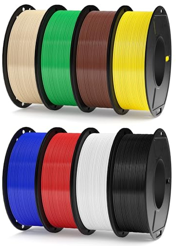 ELEGOO 250g Rapid PETG Filament Bundle 1.75mm, 8 Farben Hochgeschwindigkeits 3D-Druckerfilamente Hohe Maßhaltigkeit, 8 Pack 250g Spulen Multicolor Set 1