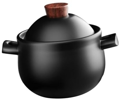 FIXOSHEE Ollas De Barro Para Cocinar 1.8l Cazuela De Cerámica Resistente Al Calor Para Estufa De Gas Ollas Para Estofado Caseras Multifuncionales Uso Doméstico