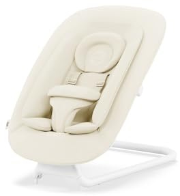 CYBEX Gold Bouncer, Babysitter Med Komfortinlägg, Kompatibel Med Cybex Lemo Och Click&Fold-Stolssystem, Från Födseln Upp Till 3 År (Ca 15 Kg), Canvas White