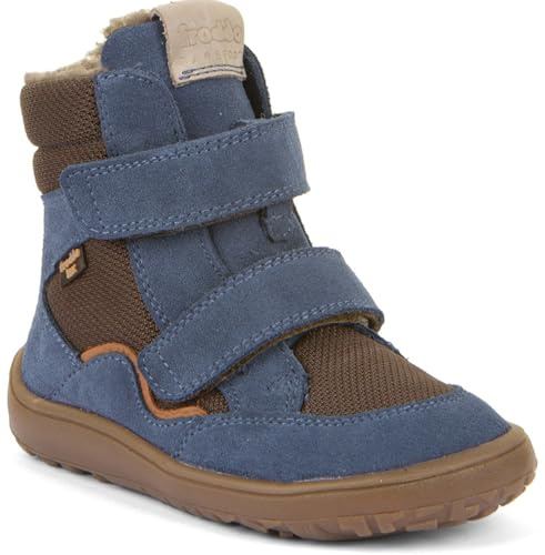 Froddo Schurwoll gefütterte Barfußstiefel Leder/Mesh & TEX Farbwahl G3160247 (Denim Blue/Braun, Siehe Auswahl, EU Schuhgrößensystem, Grundschulkind, Numerisch, M, 31)