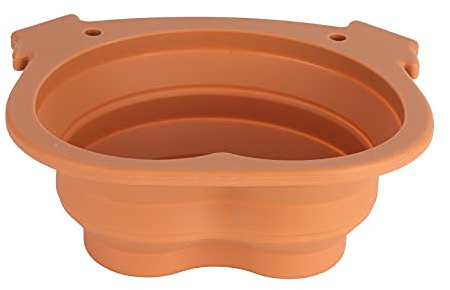 Gucagle Cuenco Plegable para Perros Cuenco de Viaje portátil para Perros Cuenco de alimentación Plegable para Perros para Senderismo Camping Actividades al Aire Libre Silicona marrón 600