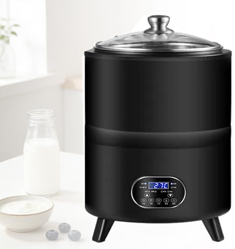 Azcabjie Commercial Yogurt Maker,Automatic Yogurt Fermentation Machine with Time and Temperature Control,Black Garlic Fermentation Machine, Sweet Rice Wine Maker for Home(8/12L) Black-12L