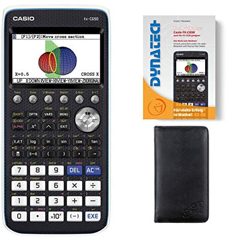 Casio Taschenrechner FX-CG 50 Grafikrechner + Schutztasche + Buch - wissenschaftlicher Schulrechner Nicht programmierbar Tasten elektronisches Farbdisplay für Schule Gymnasium Batterie Studium