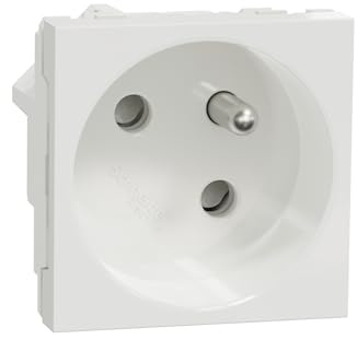 Schneider Electric - Unica - prise 2P+T - FR - 45° - goulotte - raccord rapide - Blanc - méca seul - NU304918T